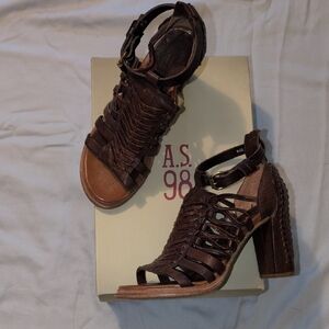 A.S.98 Women's Dark Brown Heeled Sandals